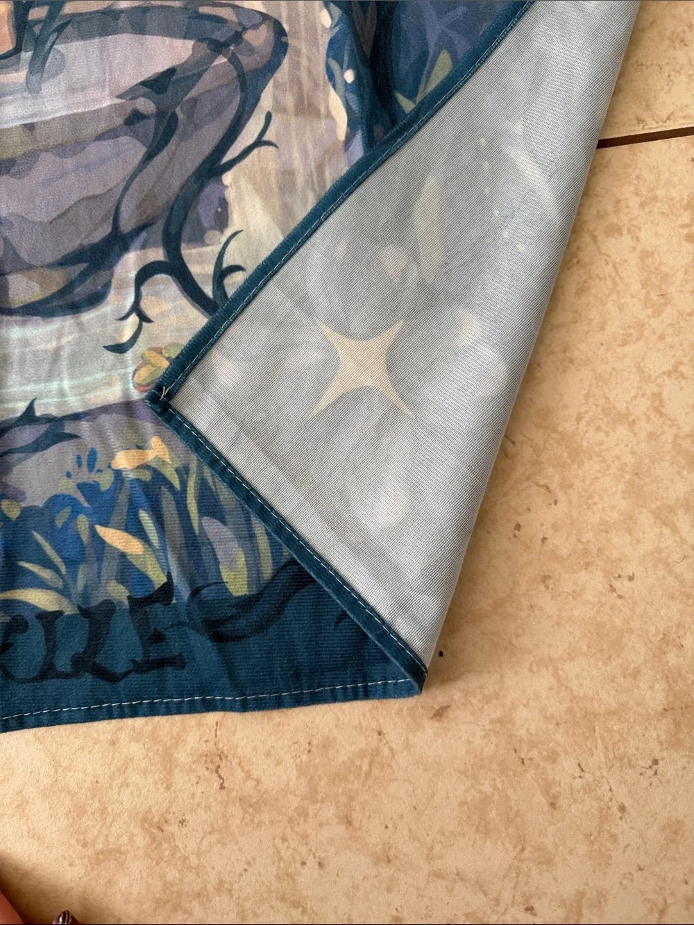 Blue Botanical Fountain Wall Art - Home Wall Decor / Altar Cloth